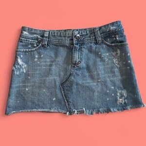 Vintage Y2K American Eagle Distressed Denim Mini Skirt